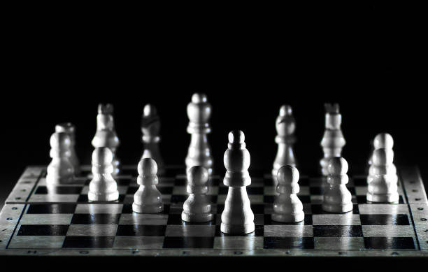 istock white pieces on a chessboard.photo with copy space 1001724738