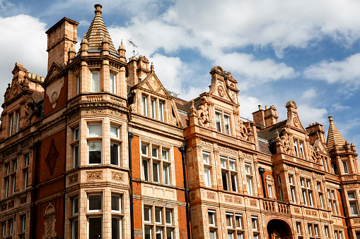 Traditional edwardian townhouses in Mayfair London