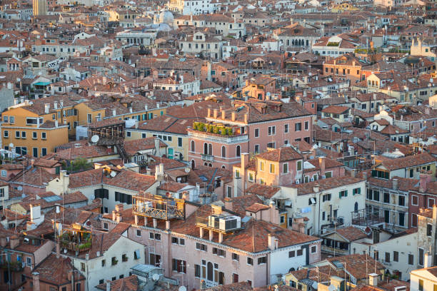 istock Aerial view of Venice rooftops before sunset, Italy 1001731070