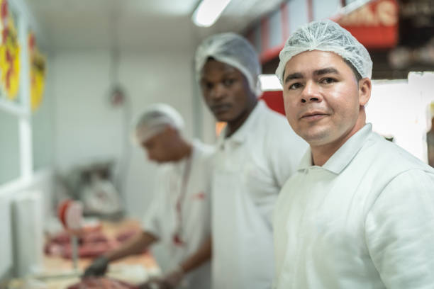 istock Group of people working at the butchery - Portrait 1001738020