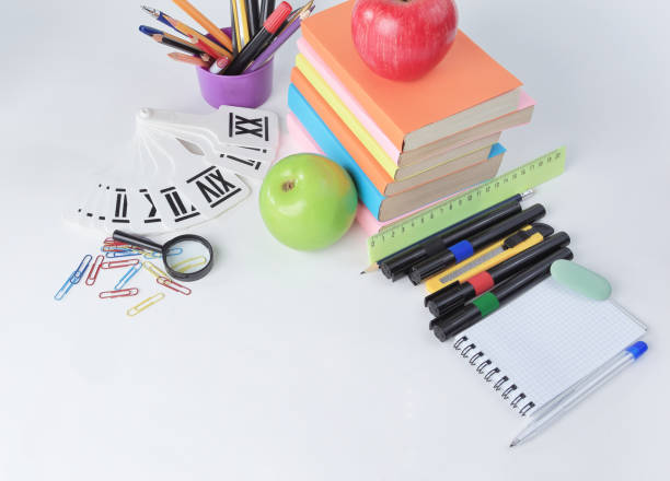 istock frame for text and school supplies on a white background 1001738488