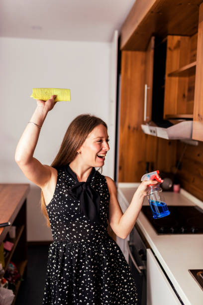 istock Giving her home a thorough cleaning 1001741716