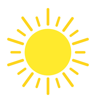 Solen Tecknad Ikon Vektorillustration Isolerade På Vit-vektorgrafik och ...