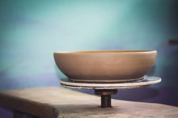 istock Ceramic clay products stand on the shelf close-up 1001750898