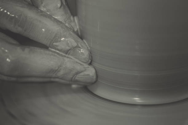 istock Creating ceramic products of white clay close-up 1001753712
