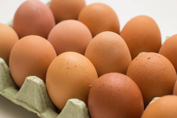 istock Close up of chicken eggs in package. 1001766384