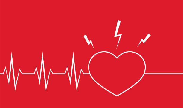 illustrazioni stock, clip art, cartoni animati e icone di tendenza di illustrazione vettoriale dell'infarto. elemento di progettazione sanitaria. - pain heart attack heart shape healthcare and medicine