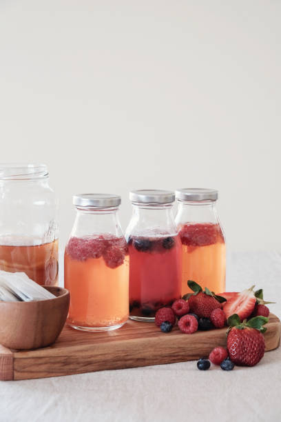 istock Kombucha second Fermented fruit tea, Probiotic food 1001794194