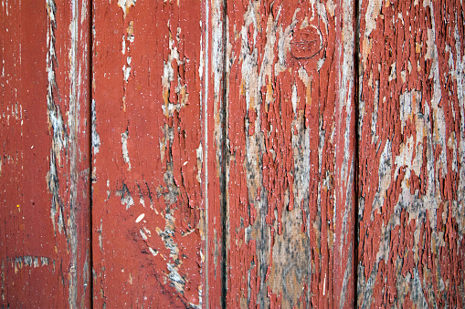 Old wooden peeling painted texture, old painted planks, may be used as background