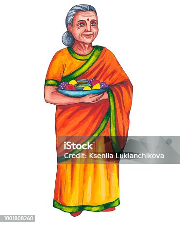 311 Indian Old Women Illustrations & Clip Art - iStock | 2 indian old women