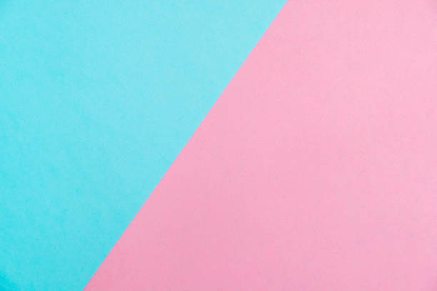 istock Pastel colored paper flat lay top view, background texture, pink and blue. 1001814778