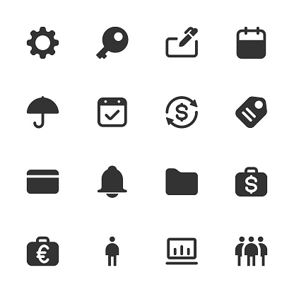 Vector illustration of a set of business and finance icons