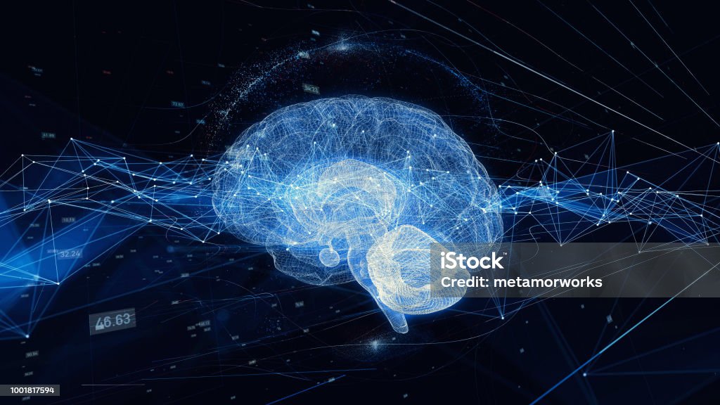 AI(Artificial Intelligence) concept. Brain Stock Photo