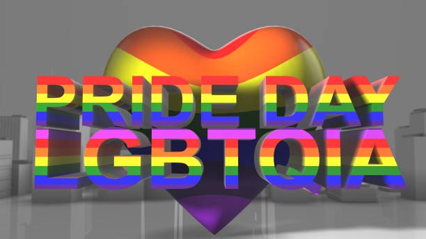 renderização 3d do título gráfico orgulho dia lgbtqia lgbt mardi gras - gay pride mardi gras carnival rainbow - fotografias e filmes do acervo