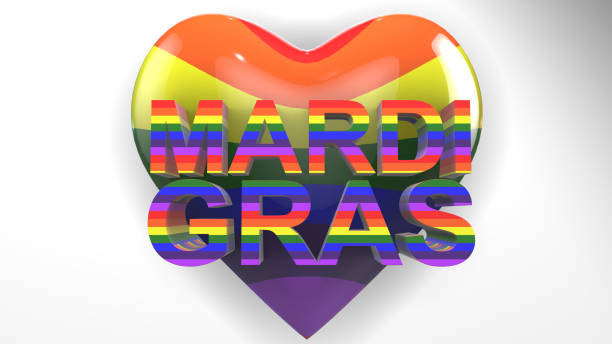 renderização 3d do título gráfico mardi gras gay orgulho lgbt - gay pride mardi gras carnival rainbow - fotografias e filmes do acervo