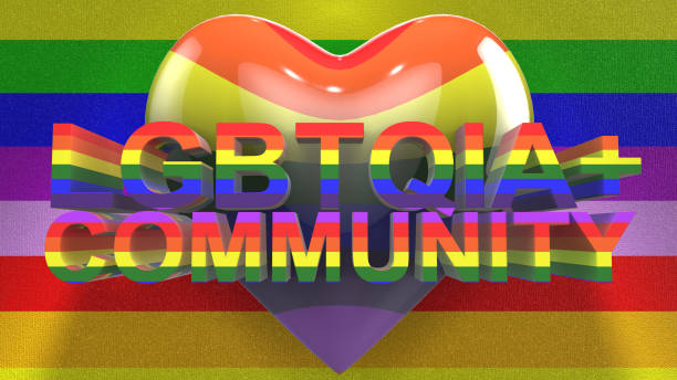 Gay Pride graphic title 3D render. The letters LGBT & LGBTQIA refer to lesbian, gay, bisexual, transgender, queer or questioning, intersex, and asexual or allied.