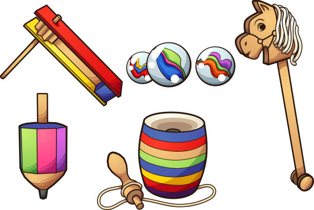 Typical Mexican Toys Cartoon typical Mexican toys. Vector clip art illustration with simple gradients. Each on a separate layer. marble cartoons stock illustrations
