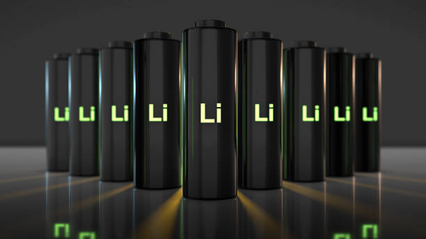 lithium-ion battery Li-ion quick recharge and long life eclectic power 3D render graphic of batteries and battery technology with fast recharge high power electric energy supply to run a green renewable energy battery storage future lithium ion battery stock pictures, royalty-free photos & images