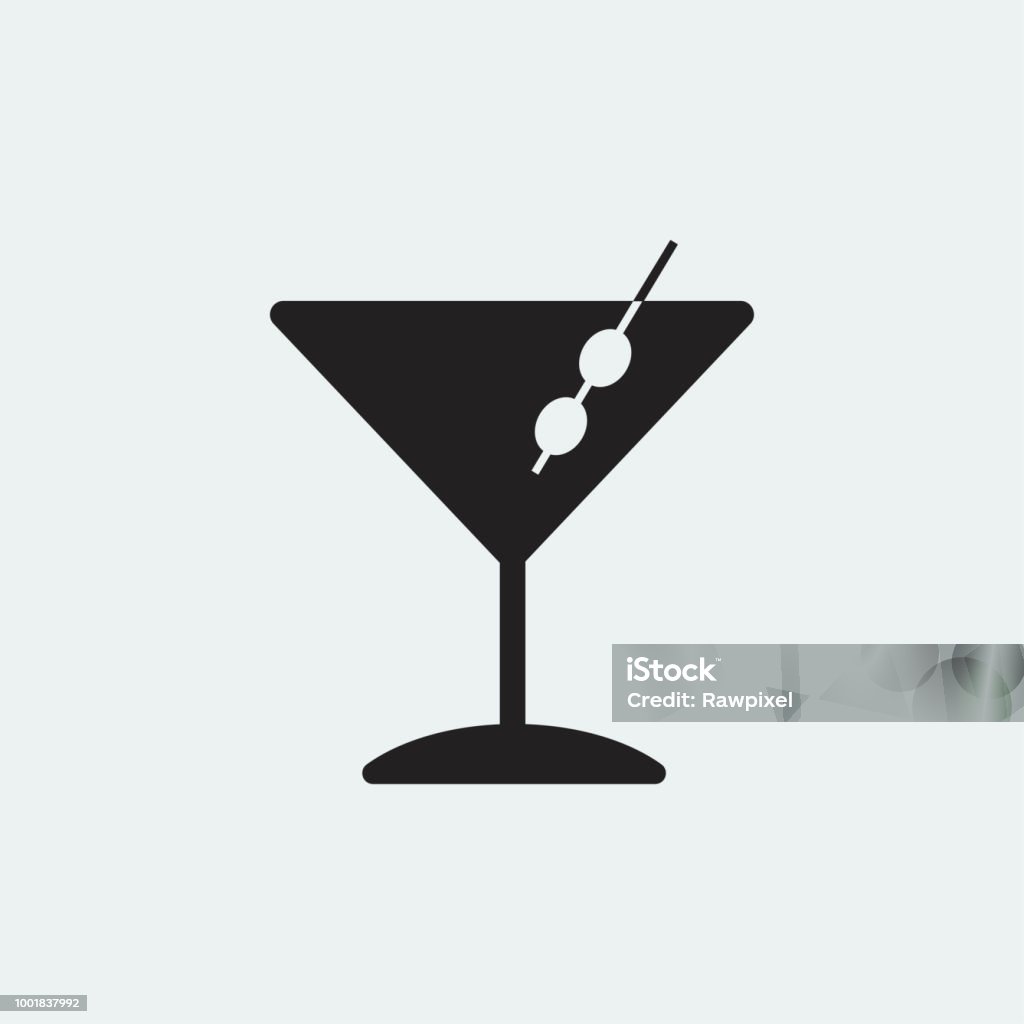 Martini cocktails glass icon illustration Martini Glass stock vector