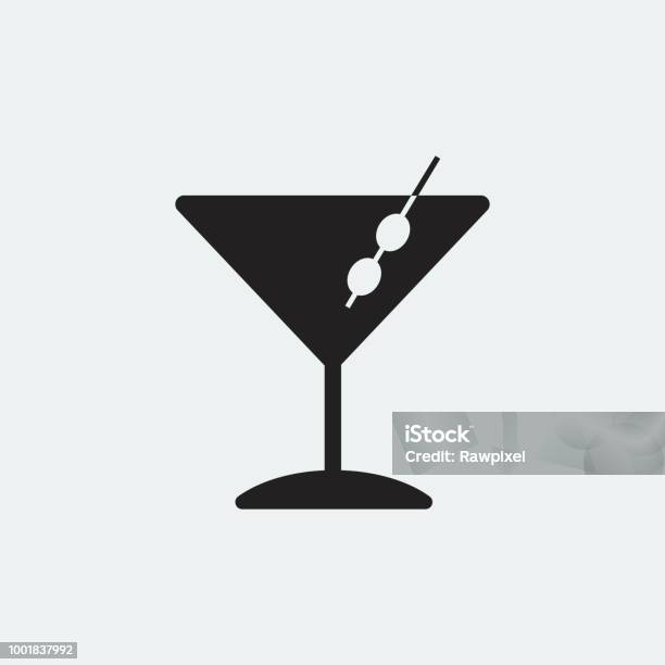Martini Cocktails Glass Icon Illustration Stock Illustration - Download Image Now - Martini Glass, Icon Symbol, Martini
