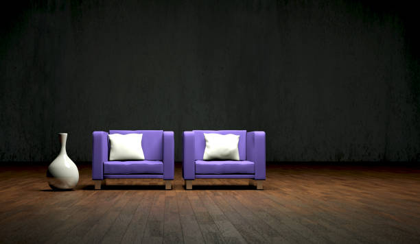 istock Interior design modern bright room with armchair 1001845792
