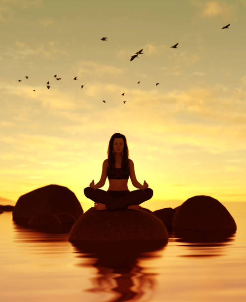 istock Silhouette woman doing yoga 1001845810