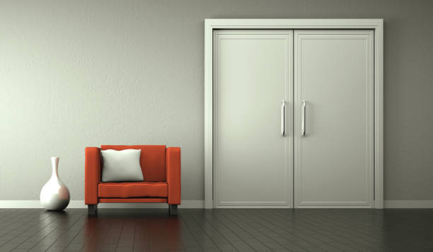 istock Interior design modern bright room with armchair 1001848126