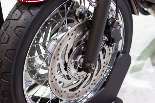 istock wheel spokes and a brake disc of a motorcycle 1001851596