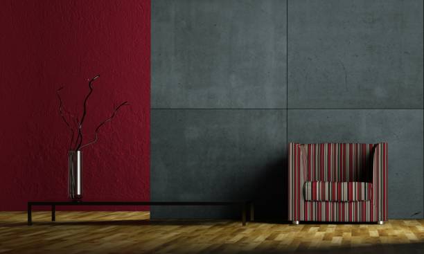 istock Interior design modern bright room with armchair 1001880604