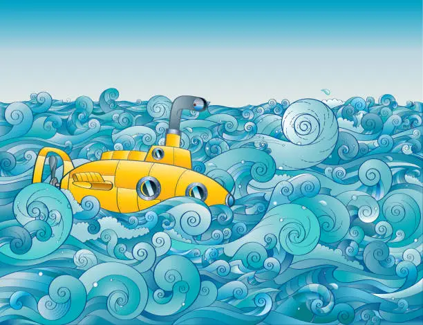 Vector illustration of Yellow submarine