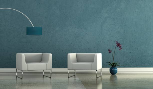 istock Interior design modern bright room with armchair 1001897484