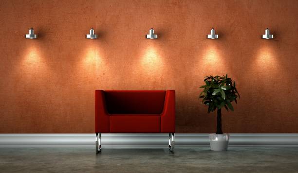 istock Interior design modern bright room with armchair 1001912454