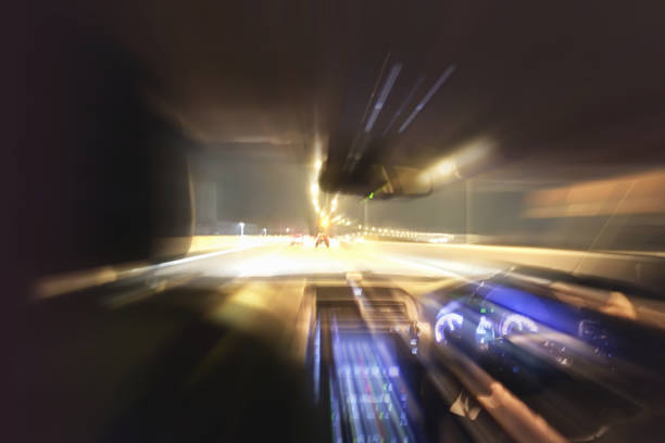 inside atmosphere of moving car blur background. accident cause by very fast speed moving car driving at night. - 8020 imagens e fotografias de stock