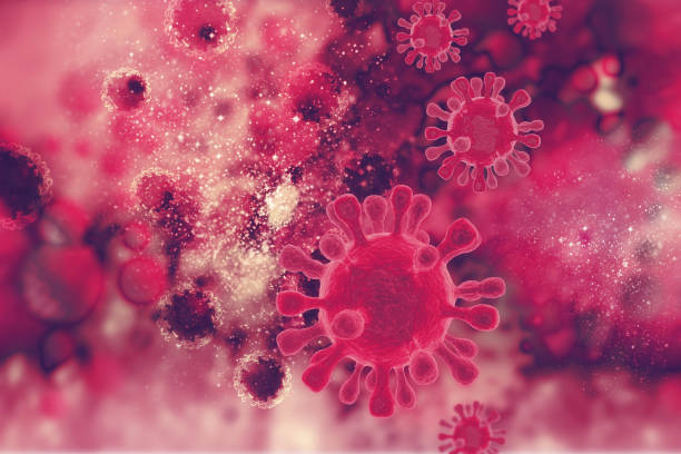 cellula virale su base scientifica - bacterium biology flowing vascular foto e immagini stock