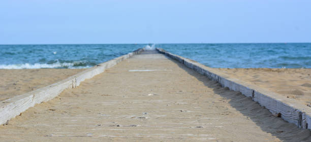 istock An old wooden pier towards the sea 1001987342