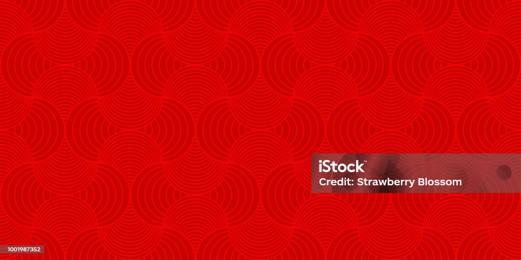 Luxe rouge sans soudure de fond motif rond rectangle cercle abstrait vector design. Historique du nouvel an chinois. - clipart vectoriel de Motif libre de droits