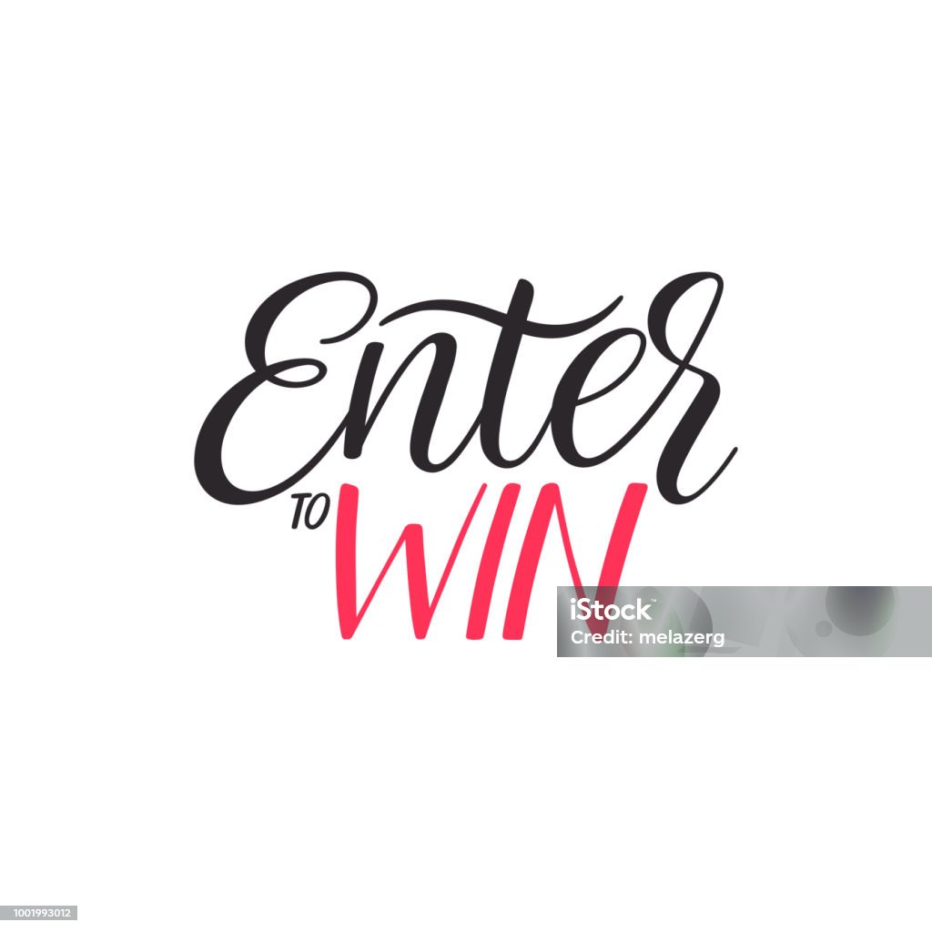 enter to win lettering enter to win lettering. For blog, banner, website and social networks. Handwritten inscription Giveaway stock vector
