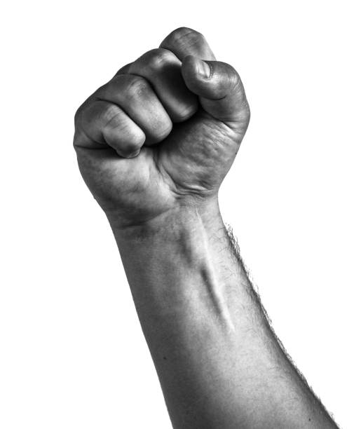 istock Male clenched fist, isolated on a white background 1001993818