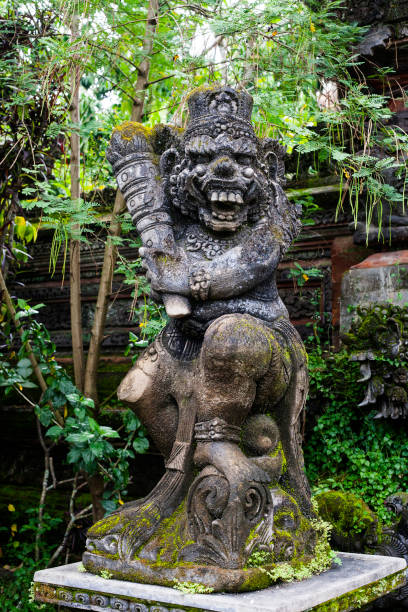 istock Statue of old stone cruel monkey Hindu temple, Ubud, Bali 1002000086