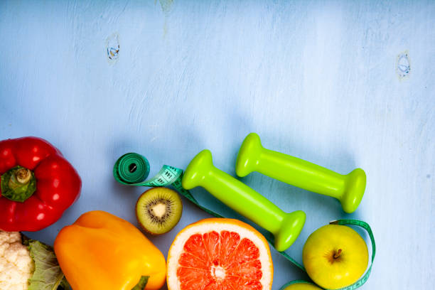 istock Food for  diet and dumbbells 1002003062