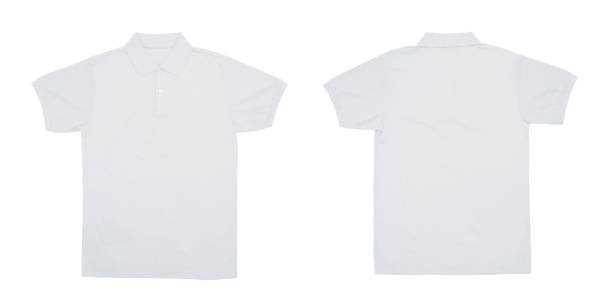 istock Blank Polo shirt color black front and back view 1002025948