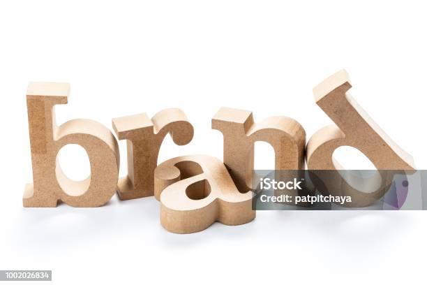 Brand Wood Word Stock Photo - Download Image Now - Advertisement, Identity, Alertness