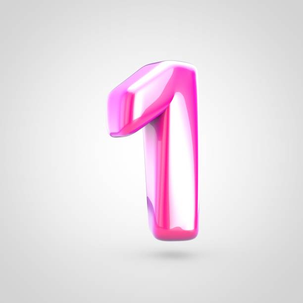 istock Pink number 1 isolated on white background. 1002046058