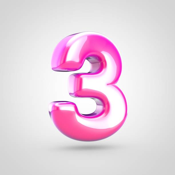 istock Pink number 3 isolated on white background. 1002046112