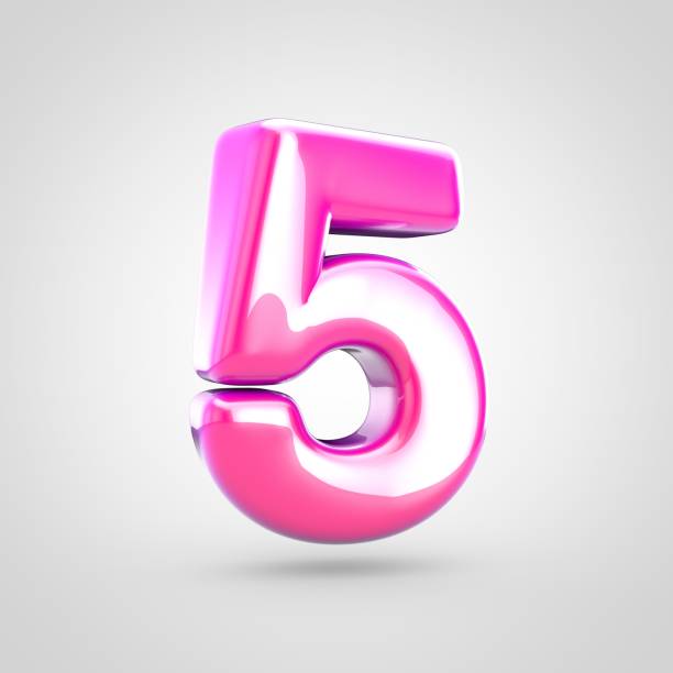 istock Pink number 5 isolated on white background. 1002046200