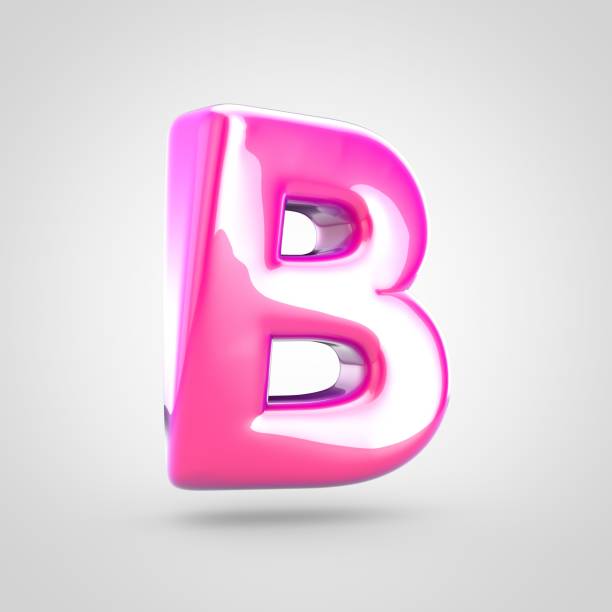 istock Pink letter B uppercase isolated on white background. 1002046548