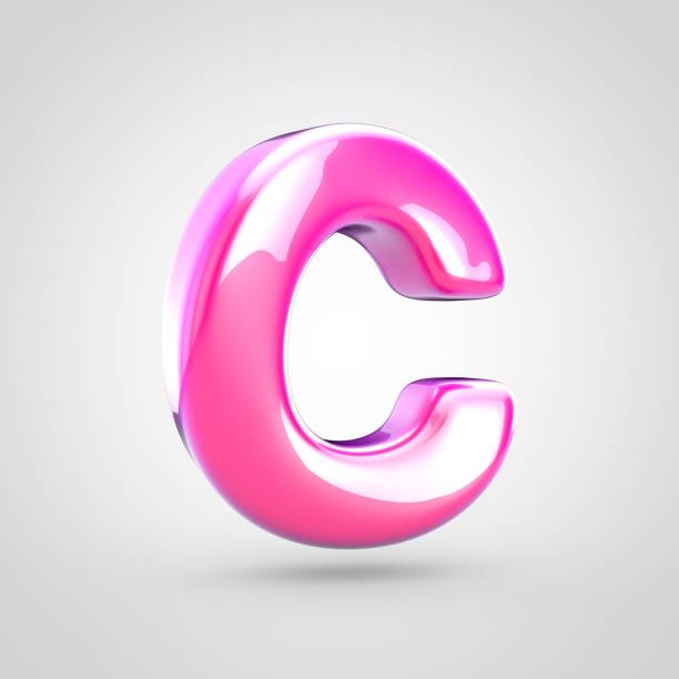istock Pink letter C uppercase isolated on white background. 1002046642