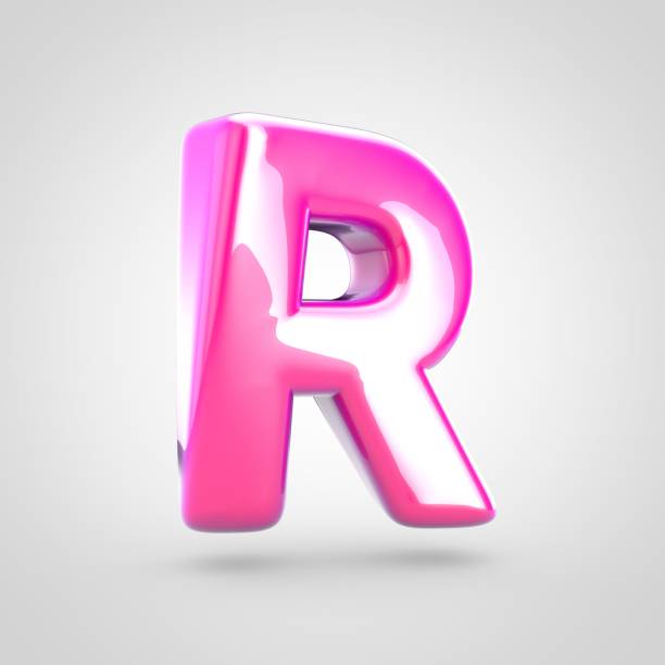 istock Pink letter R uppercase isolated on white background. 1002049600
