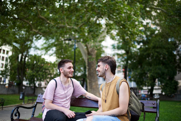 istock Gay couple outdoors 1002049794