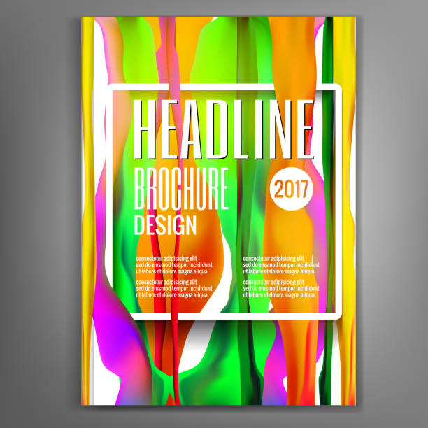 Dynamic multicolor design of  brochure in bright tones with Flui vector art illustration